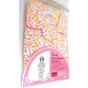 Vintage Grants Fashions for Women Broadcloth Short Sleeve Pajamas Size 36 New